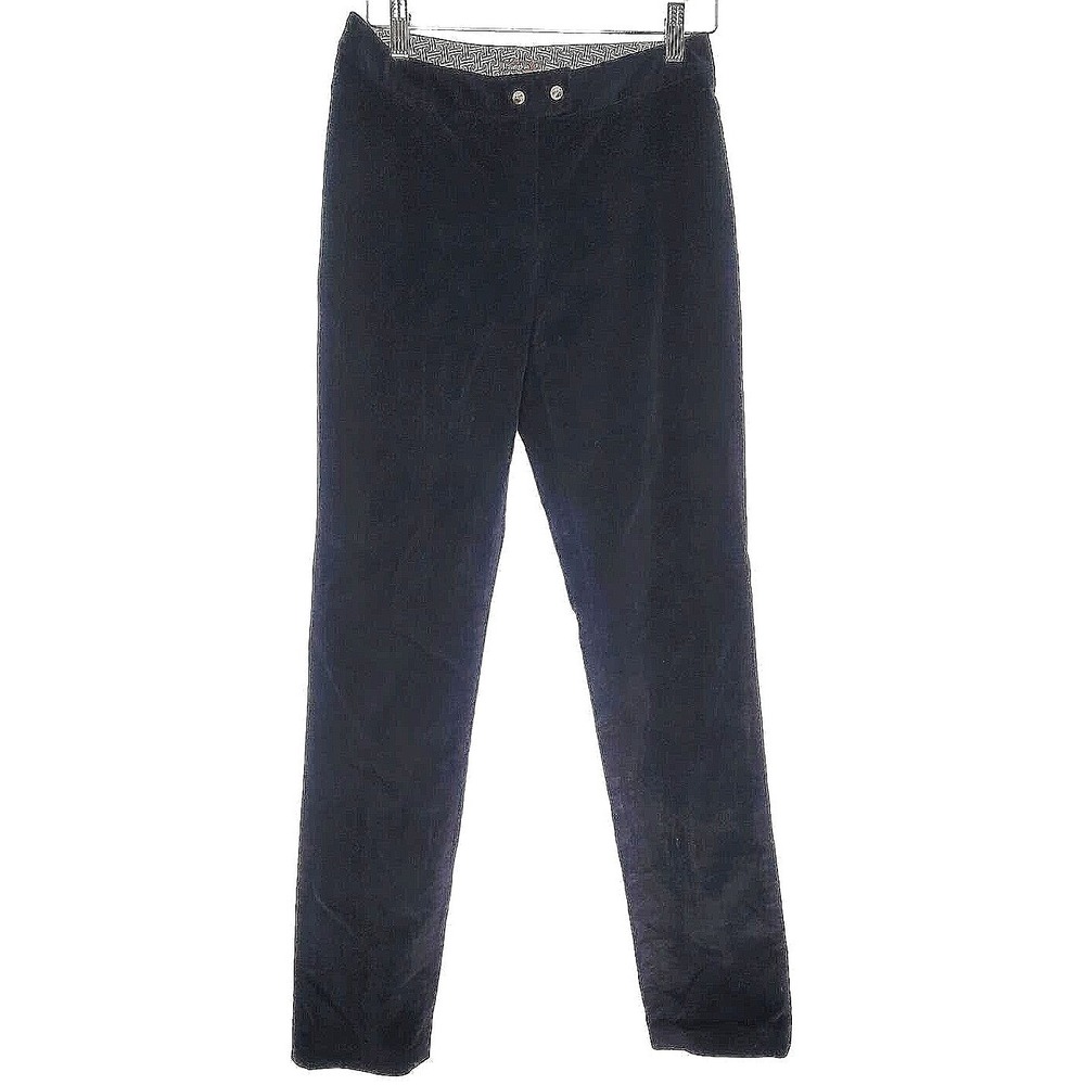 J. Mclaughlin Corduroy Straight Leg Pant 2 Black Flat Front Casual Prep Academia